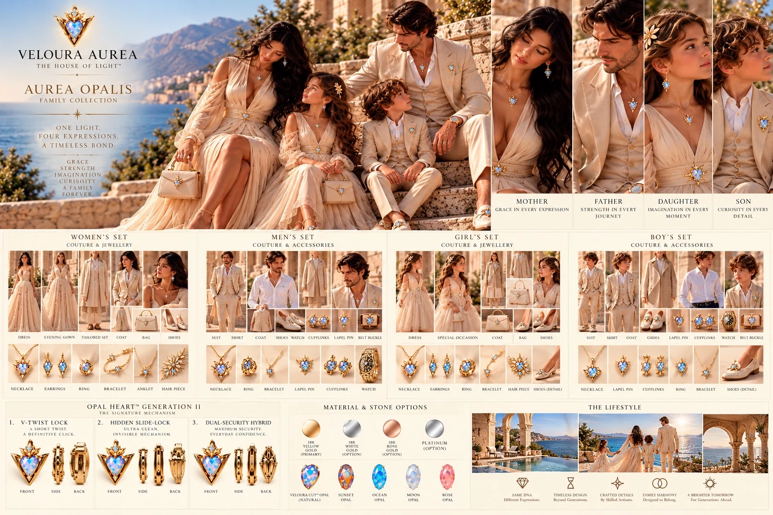 Aurea Opalis family collection concept board